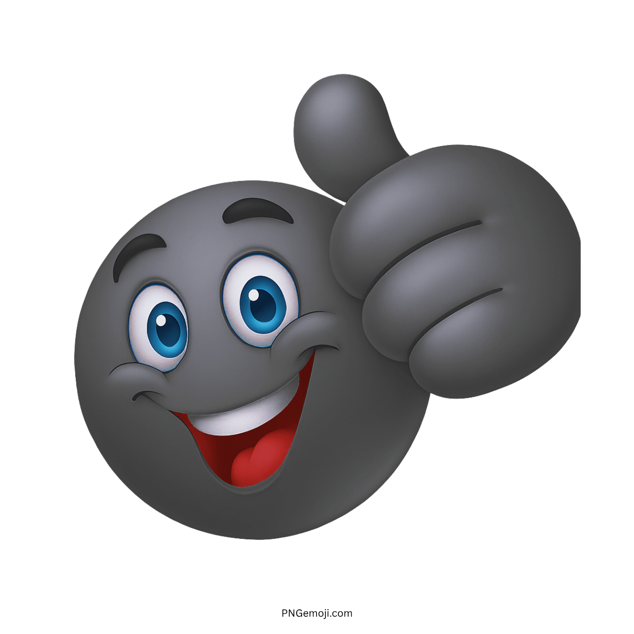 Goofy ahh emoji with thumbs up, smiling grey face showing approval.