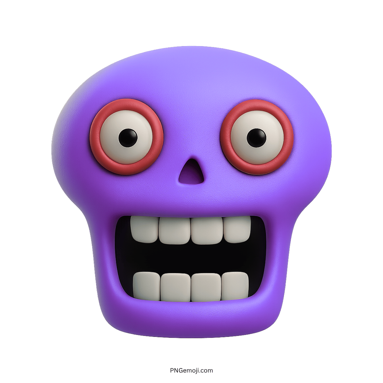 Goofy purple skull emoji with large eyes and wide smile.