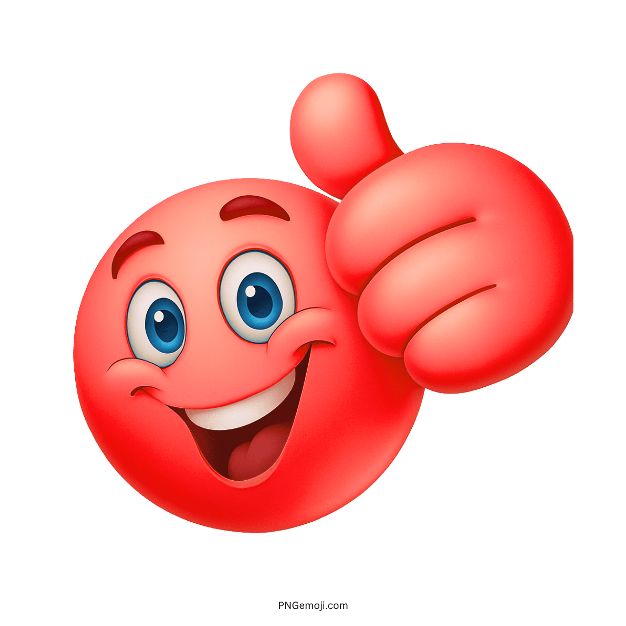  Red emoji with a thumbs-up gesture and a cheerful smile.
