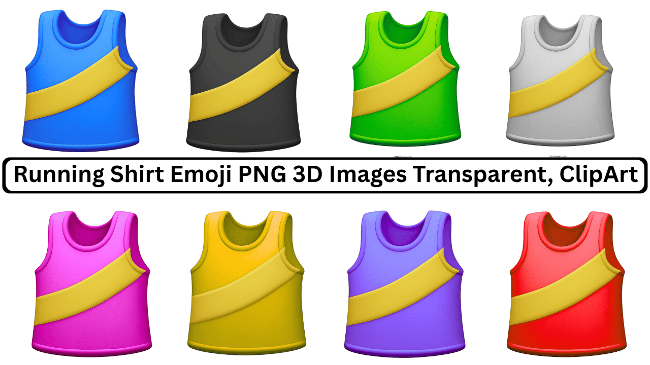 Running Shirt Emoji PNG Collection, 3D Images with Transparent Background