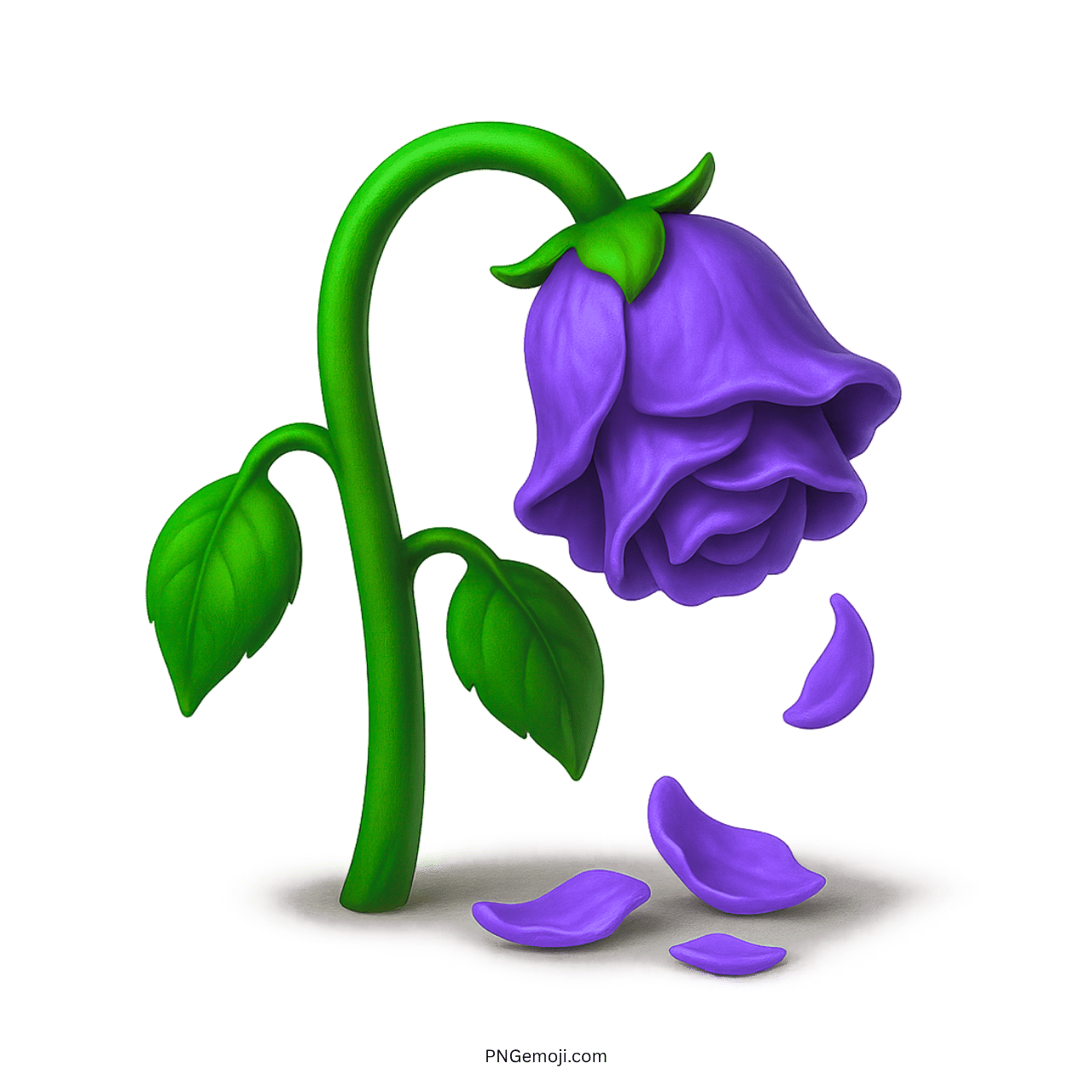 Wilted light purple rose emoji with falling petals, symbolizing fading beauty or gentle sorrow.