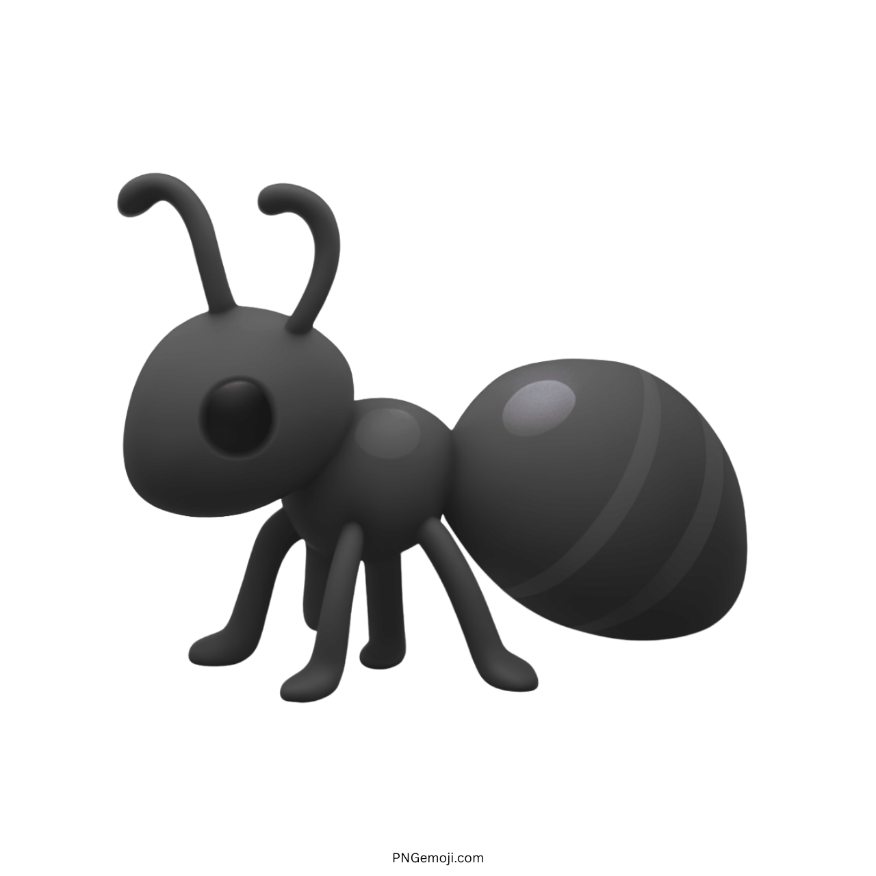 Black ant emoji in 3D with transparent background, perfect for messaging and digital designs."

Title: "3D Black Ant Emoji