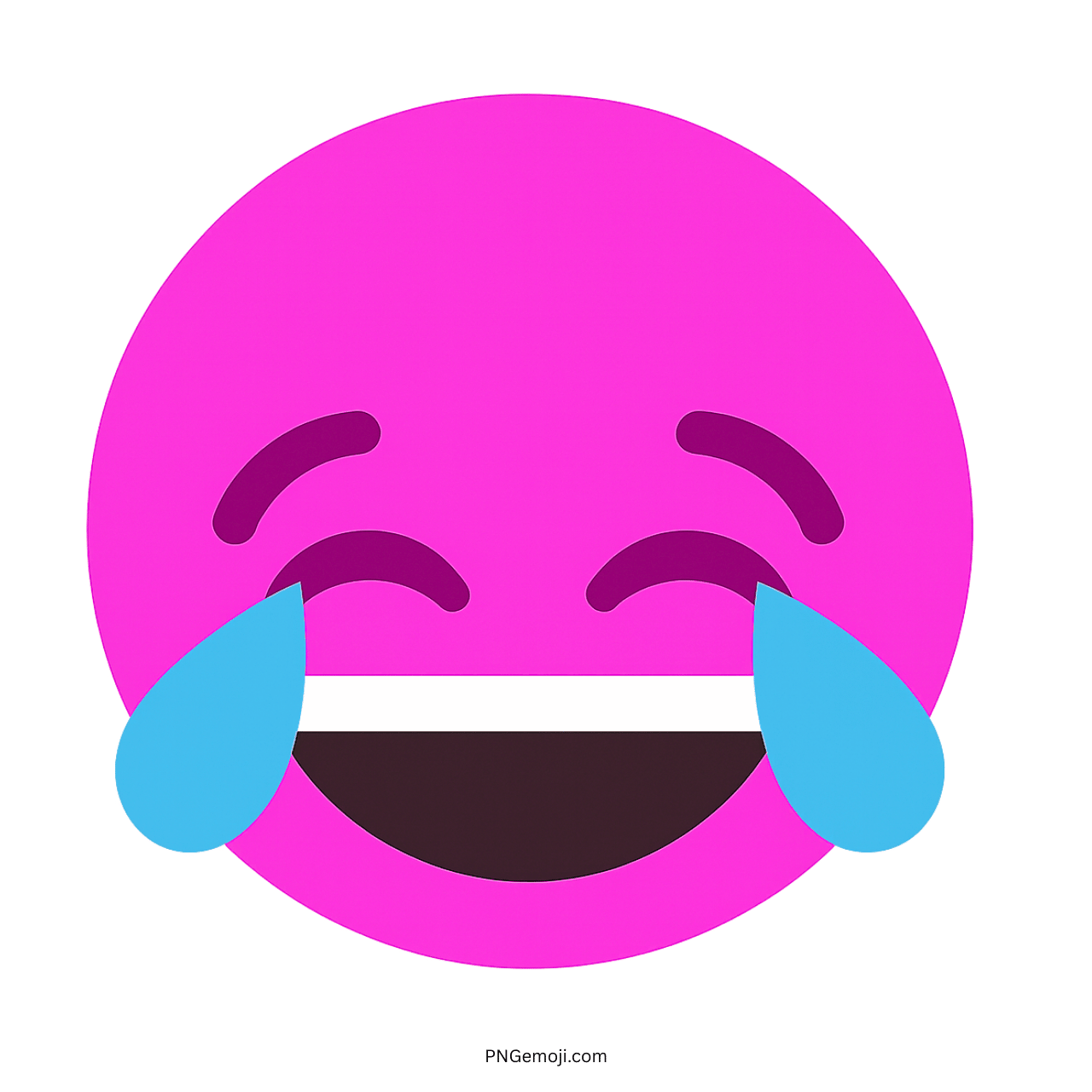 3D pink laugh with tears emoji PNG with transparent background clipart