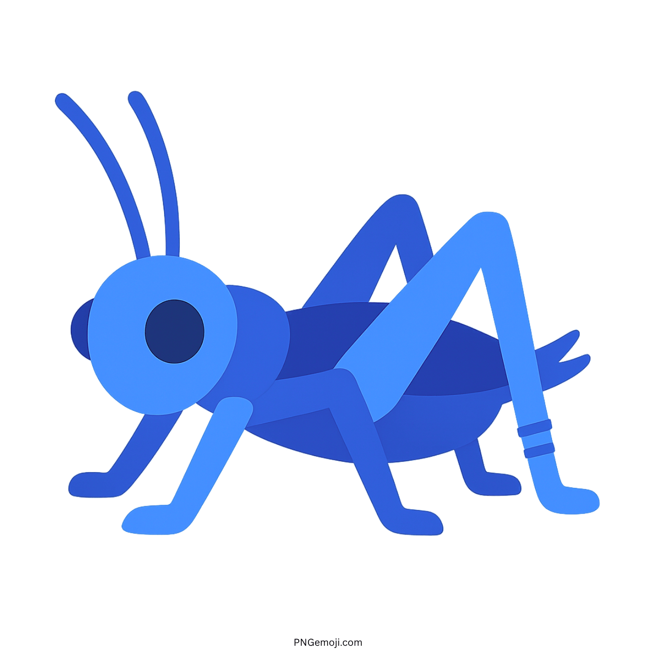 3D blue cricket insect emoji icon with transparent background for digital use