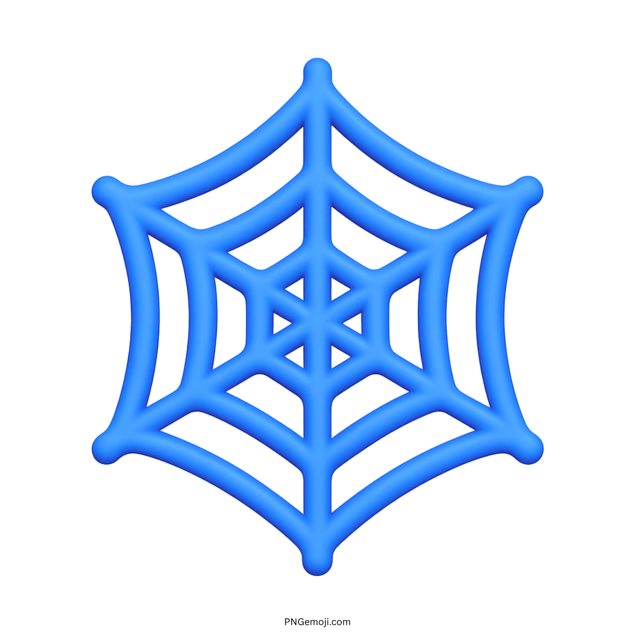 3D blue spider web emoji icon with transparent background for digital use