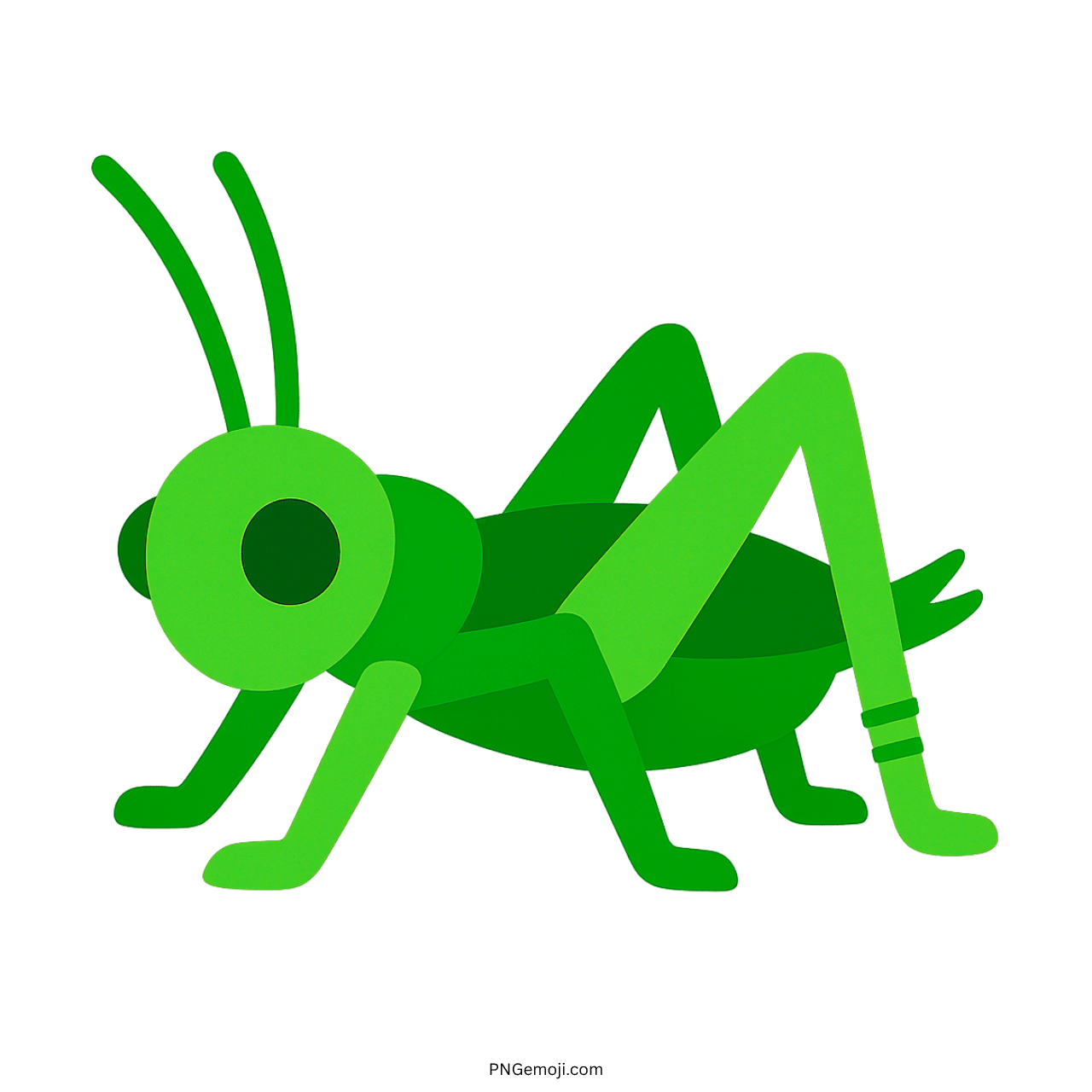 3D green cricket insect emoji icon with transparent background for creative digital use