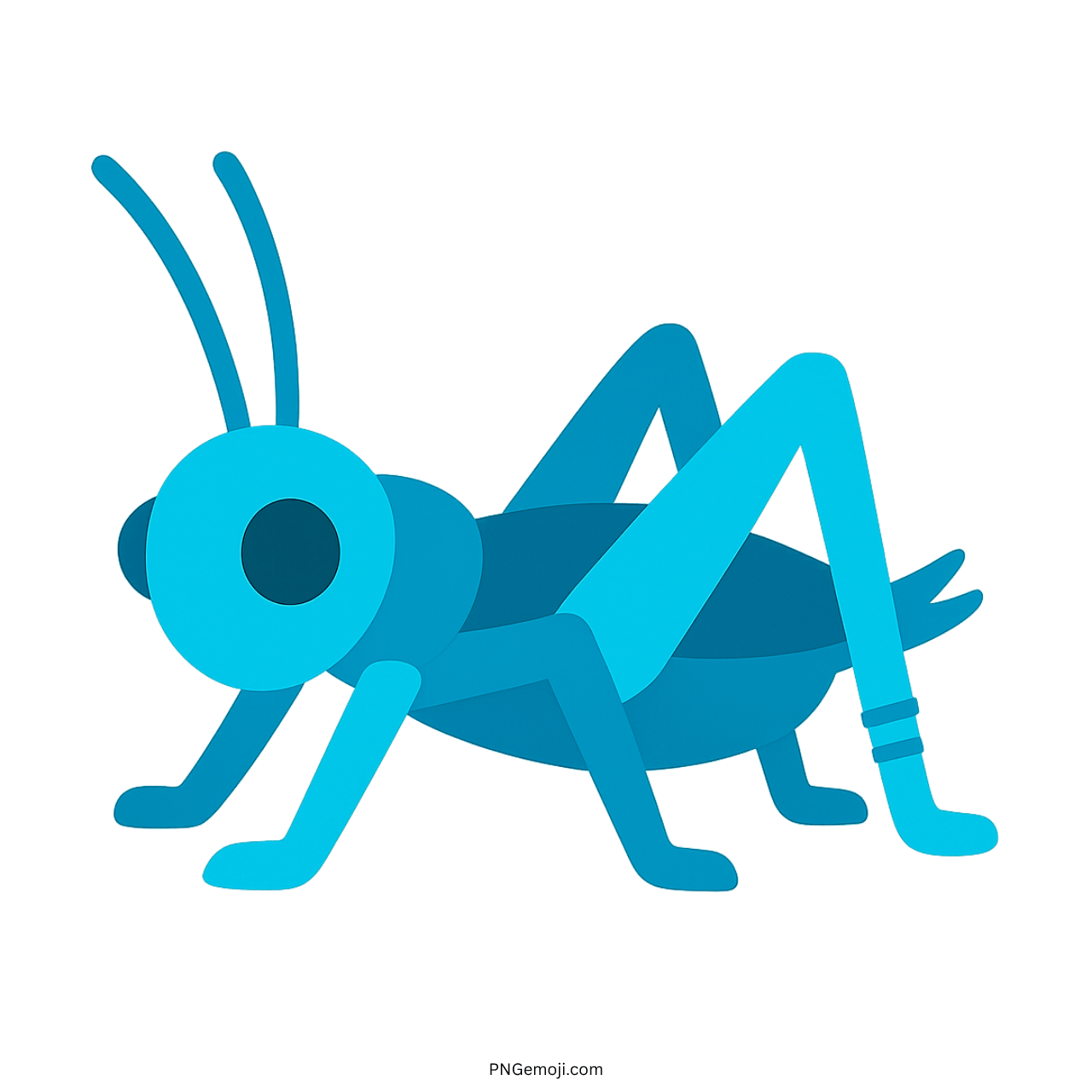 3D light blue cricket insect emoji icon with transparent background for creative projects
