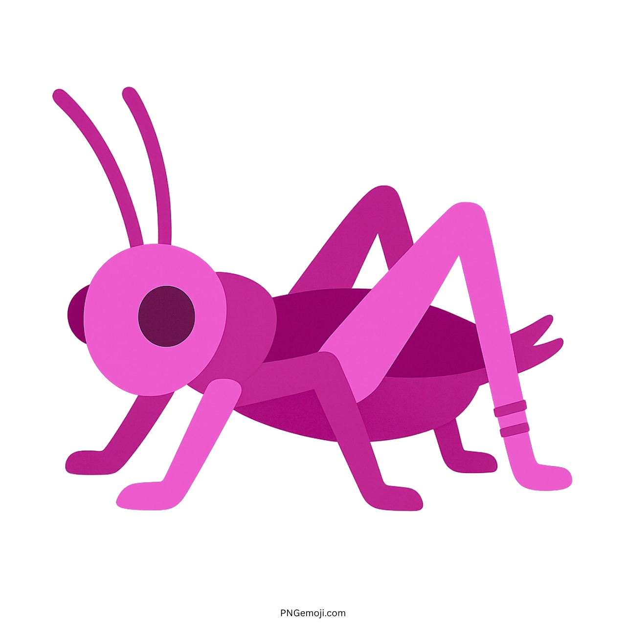 3D pink cricket insect emoji icon with transparent background for creative digital projects