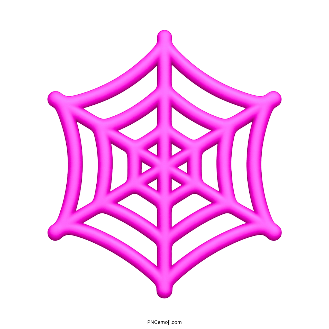 3D pink spider web emoji with transparent background for stylish spooky design projects