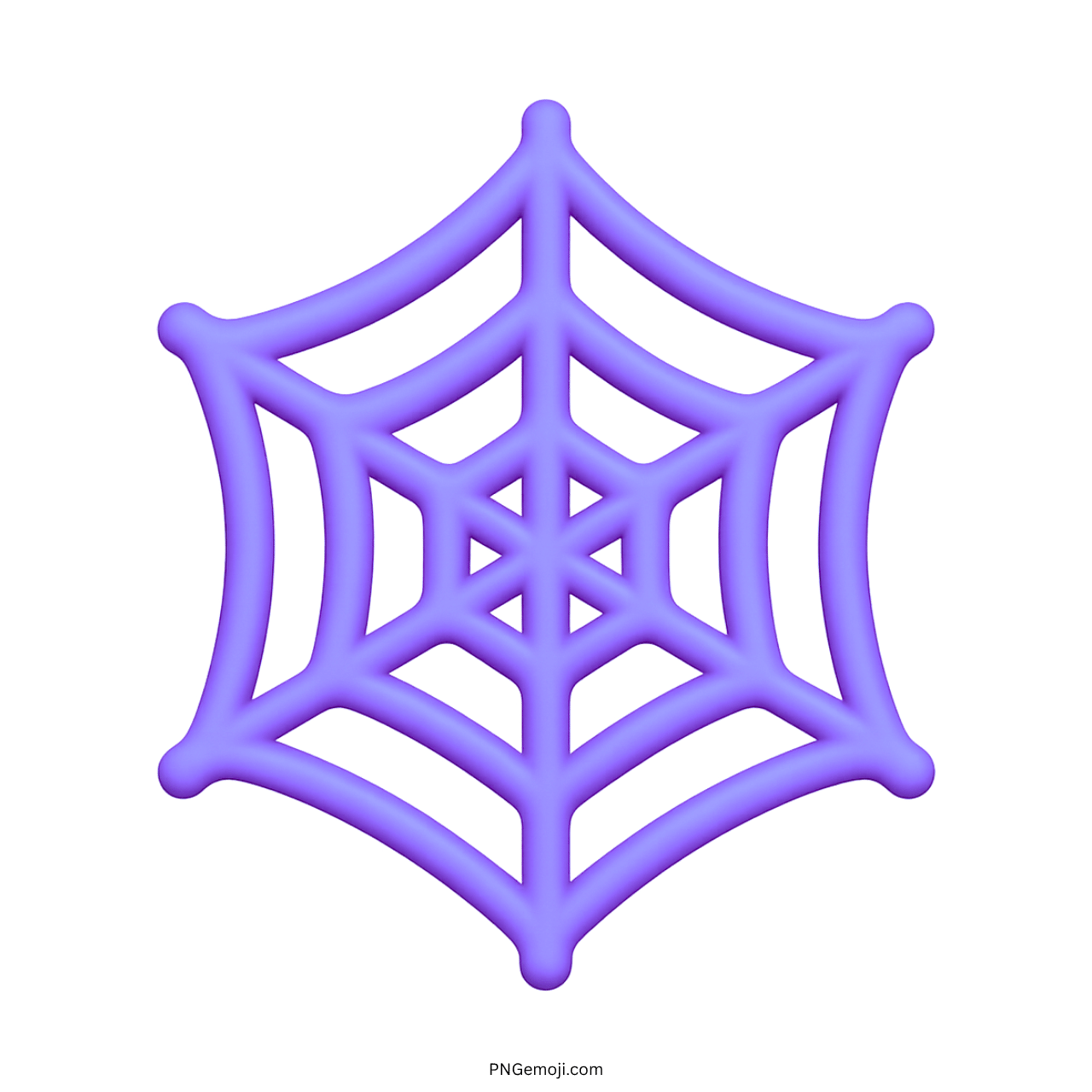 3D purple spider web emoji icon with transparent background for digital use