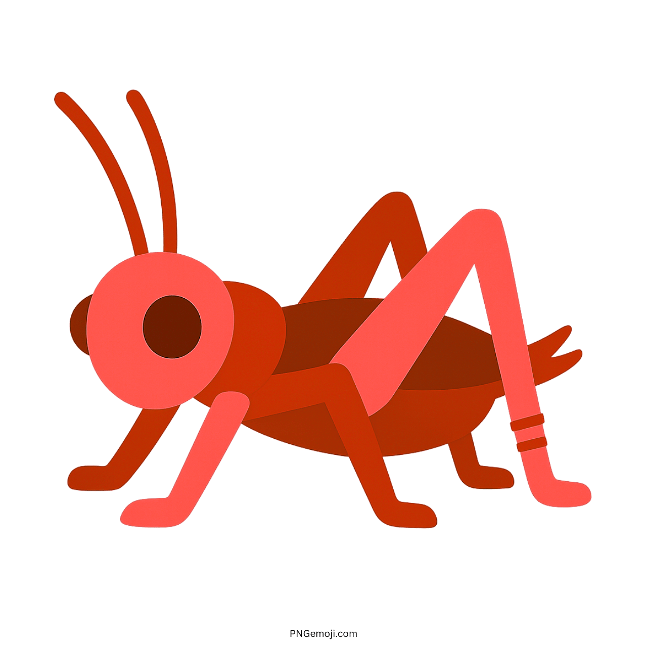 3D red cricket insect emoji icon with transparent background for creative and digital use
