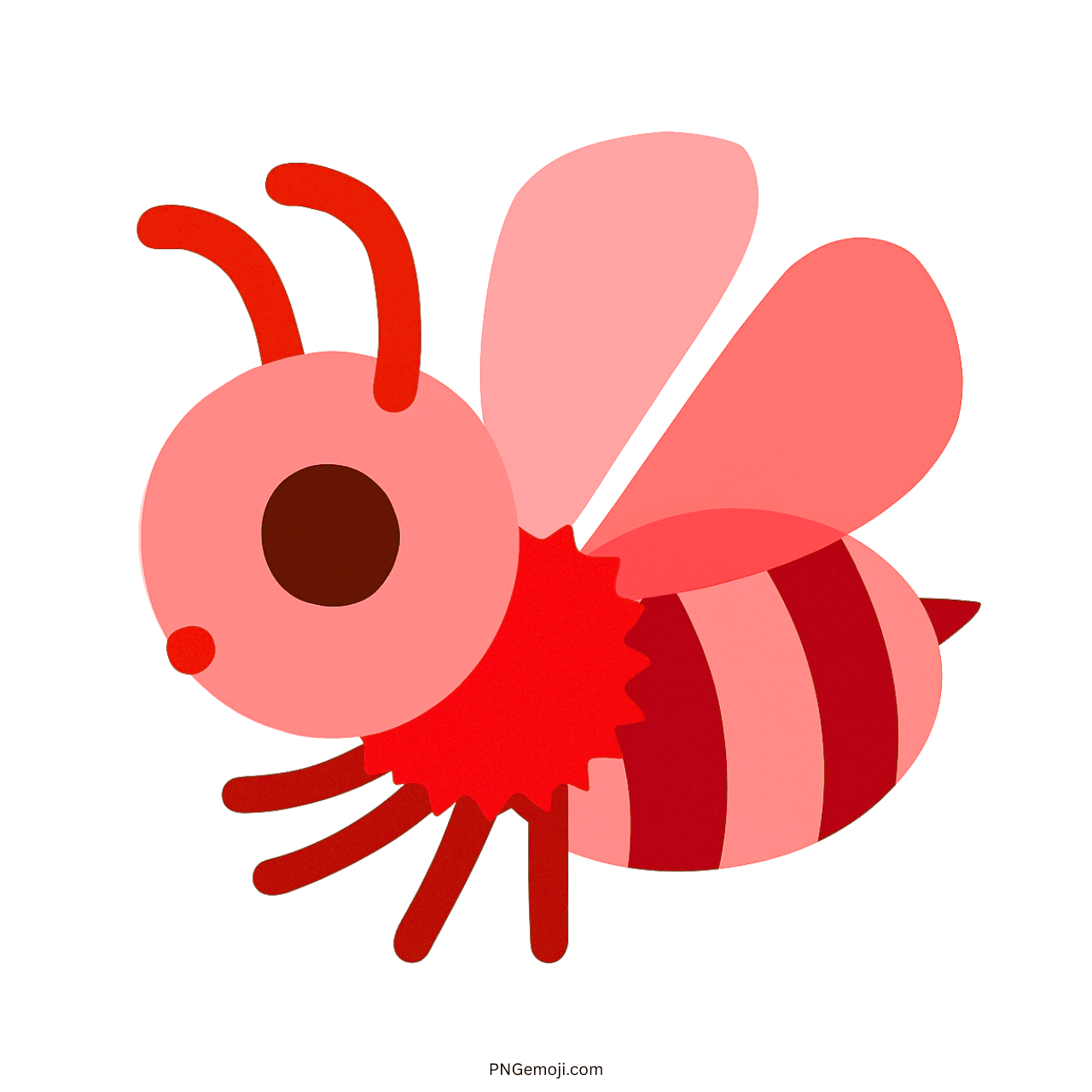  Red honeybee emoji with transparent background, 3D cartoon style design