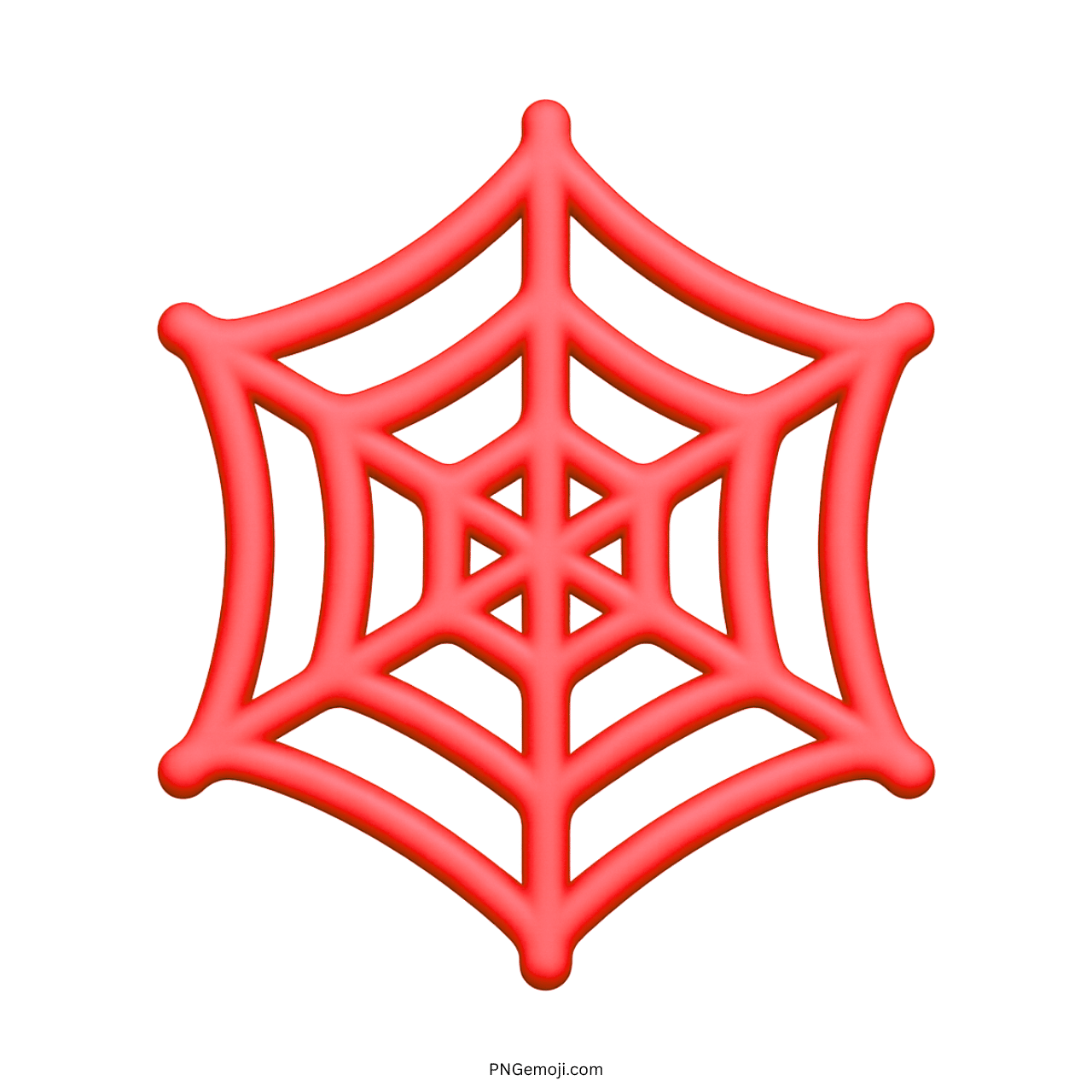 3D red spider web emoji icon with transparent background for bold spooky designs