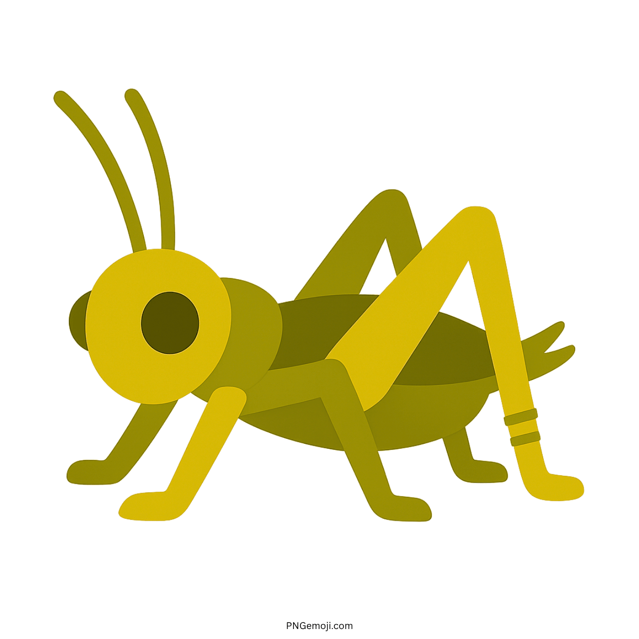 3D yellow cricket insect emoji icon with transparent background for creative design use