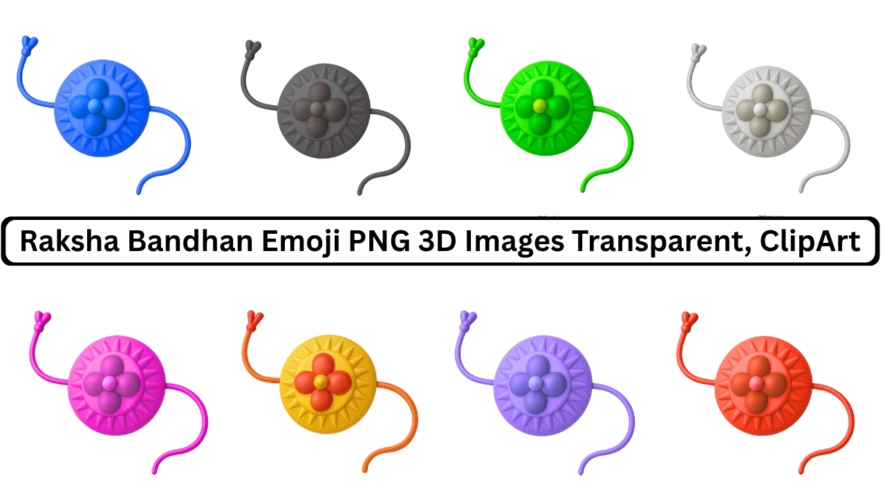 Colorful 3D Raksha Bandhan rakhi emoji PNG clipart with transparent background