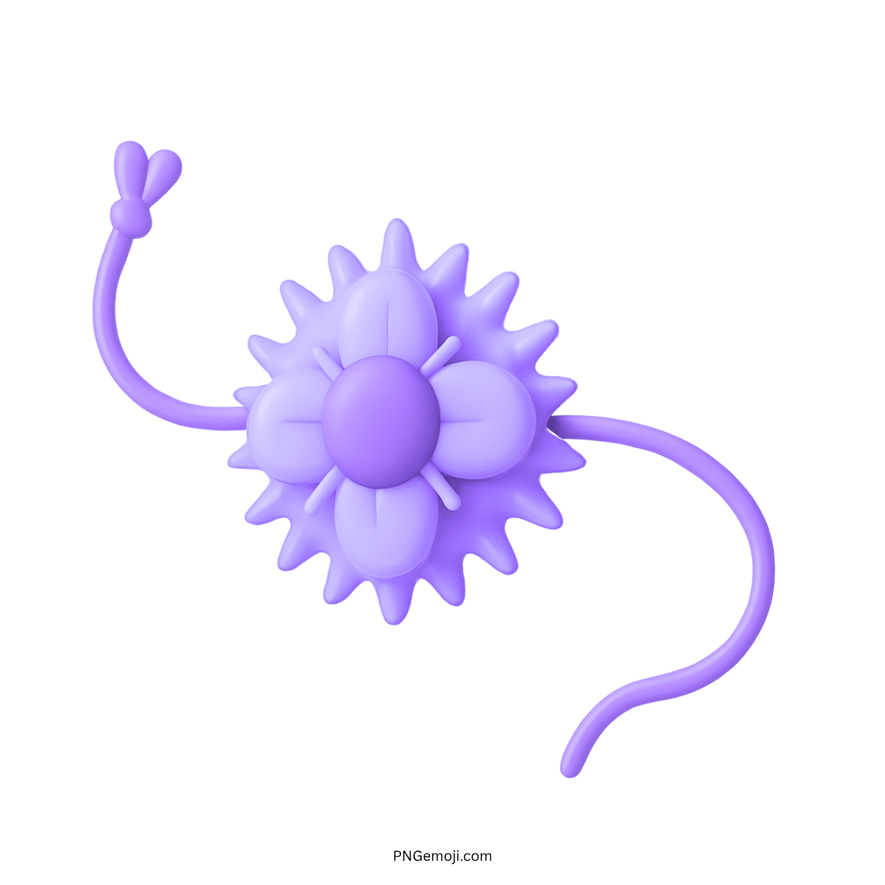 3D purple flower rakhee emoji with string on transparent background clipart