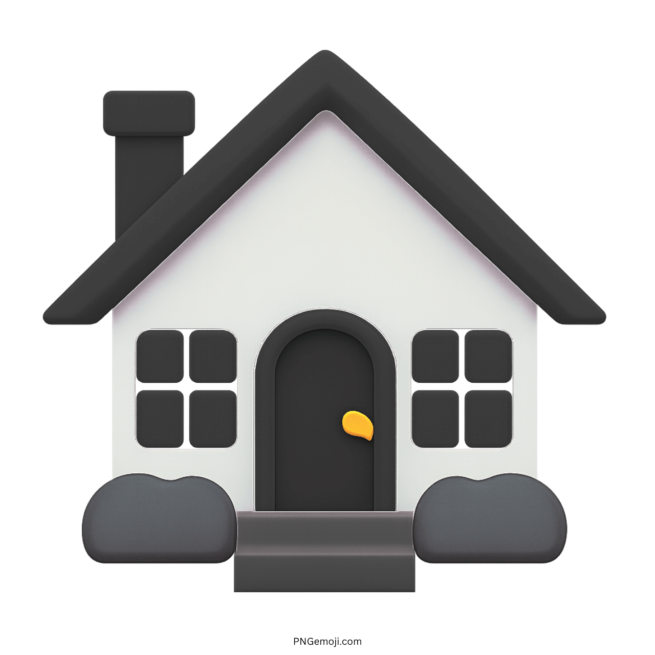 3D Black Home Emoji PNG with Transparent Background for Web & Social Media