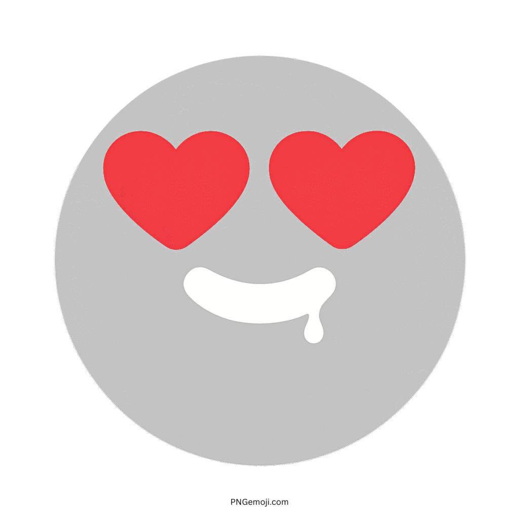 Light emoji with heart-shaped eyes and drooling expression, representing love or admiration.