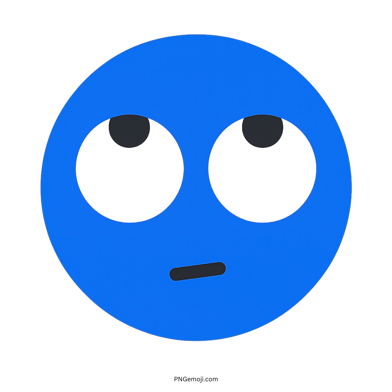 Blue face with rolling eyes TikTok emoji in 3D style transparent background