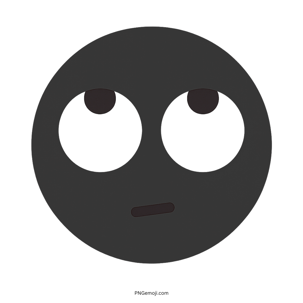 TikTok black emoji face with rolling eyes showing bored or sarcastic reaction