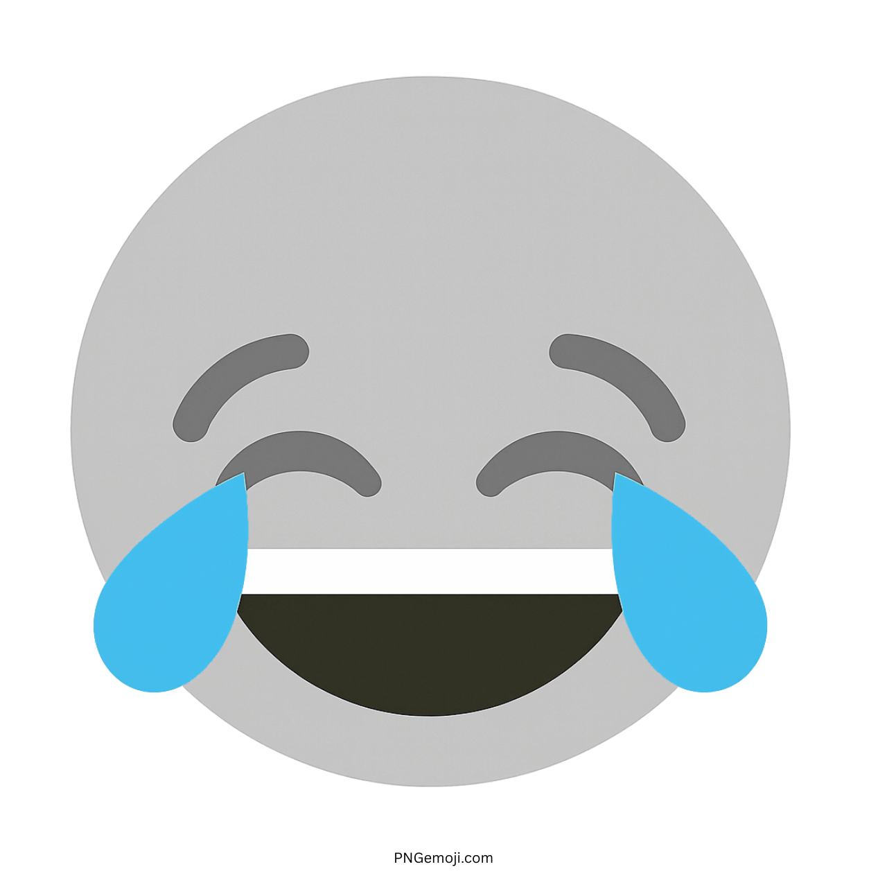 3D gray laugh with tears emoji PNG with transparent background clipart
