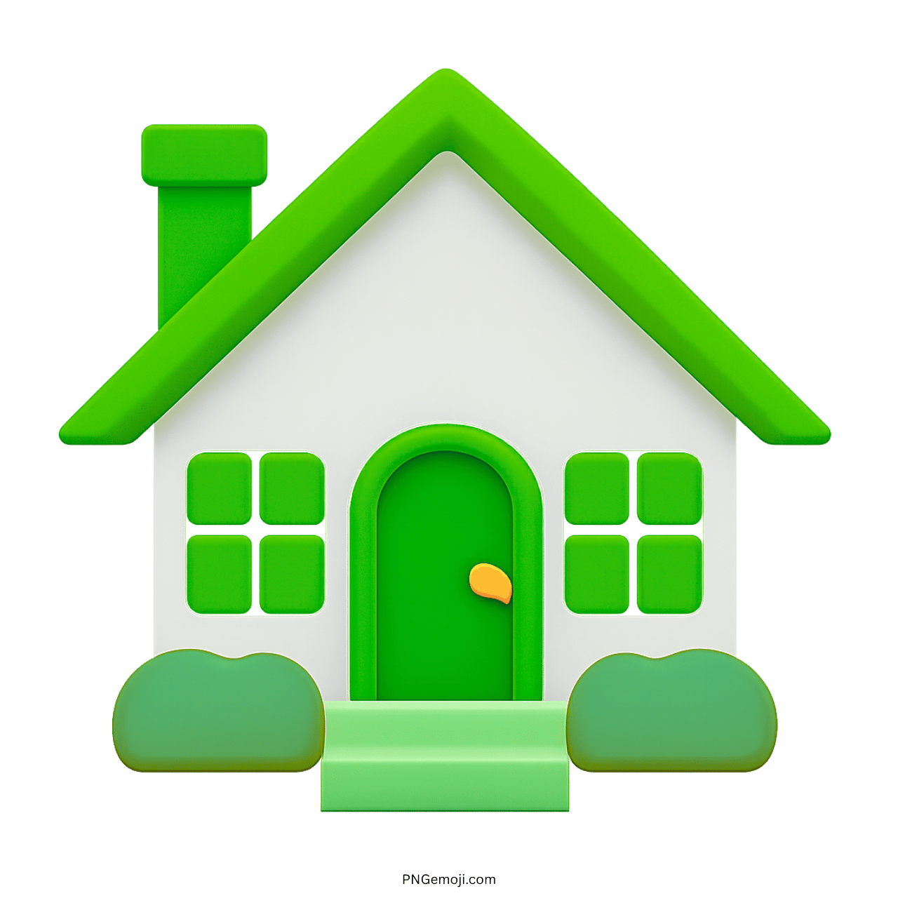 3D Green Home Emoji PNG with Transparent Background for Web & Social Media