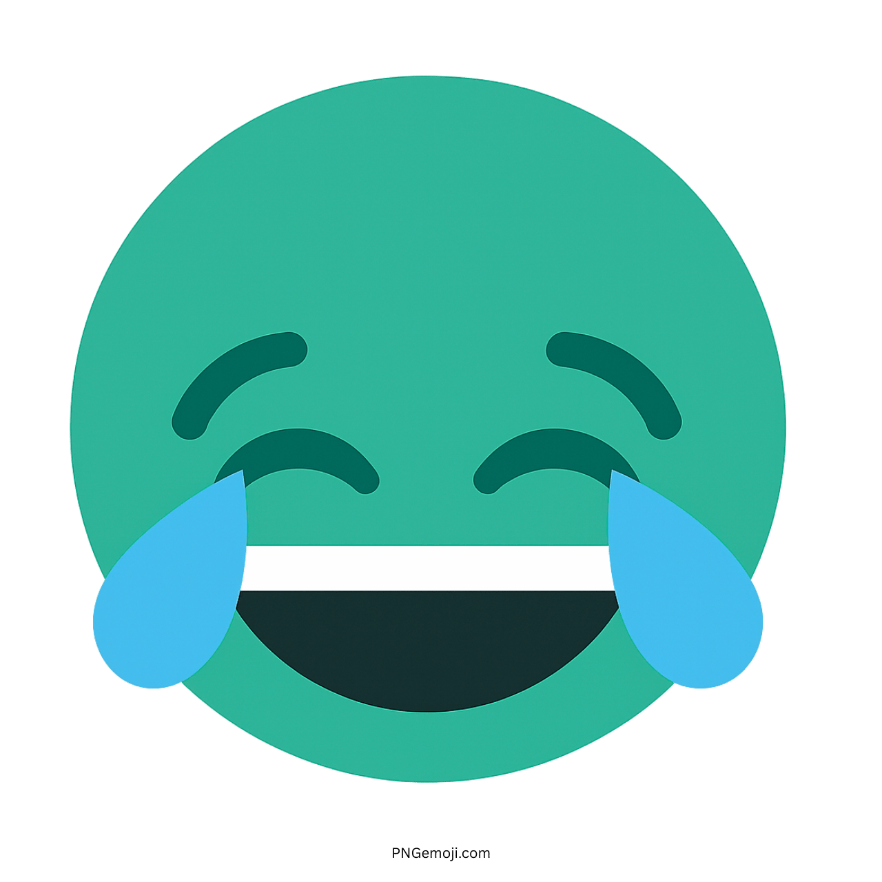 3D green laugh with tears emoji PNG with transparent background clipart
