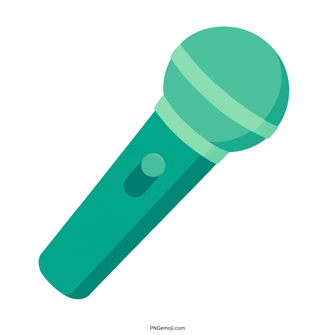 Green microphone emoji with a button and two white bands