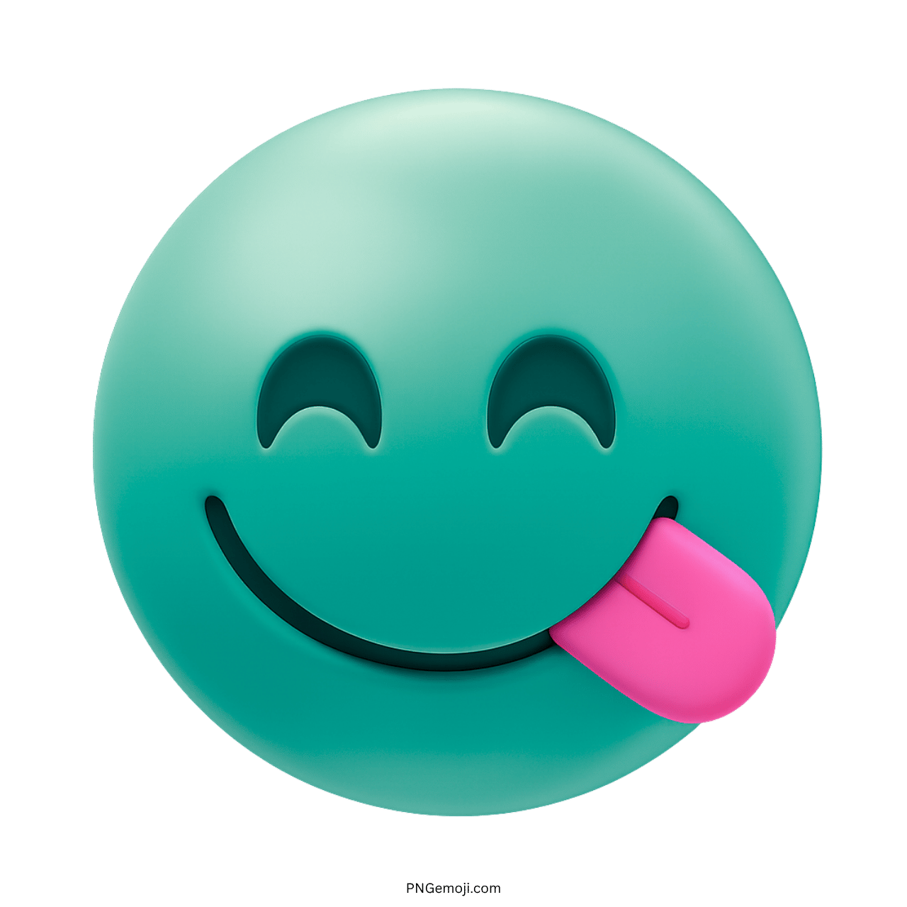 A green emoji with a smiling face and a tongue sticking out, representing enjoyment and pleasure from a delicious treat.