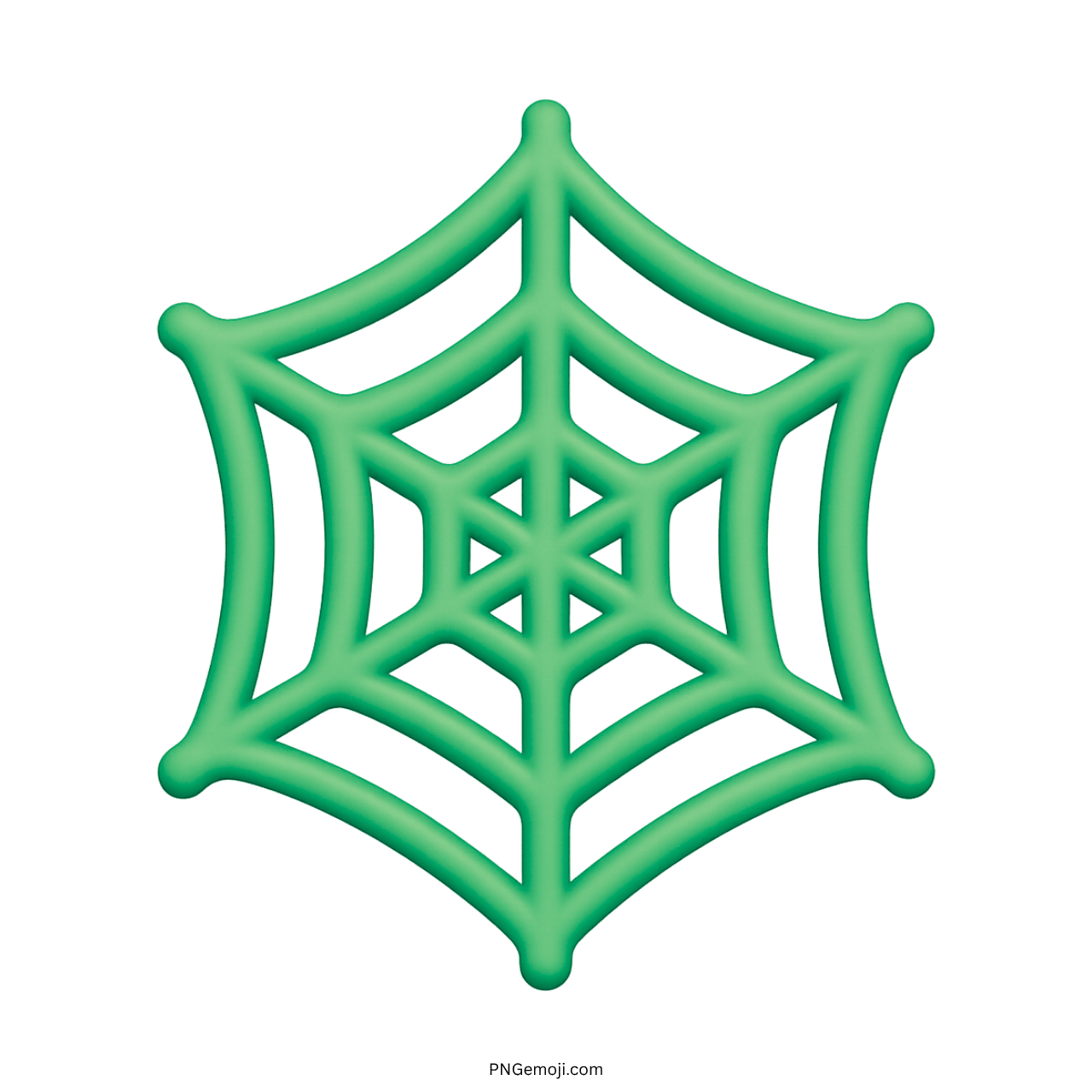 Green spider web emoji icon with transparent background for spooky or digital design use