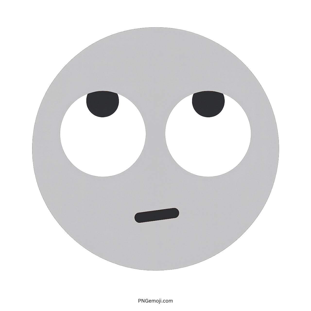 Grey emoji face with rolling eyes showing sarcasm, disbelief, or playful annoyance
