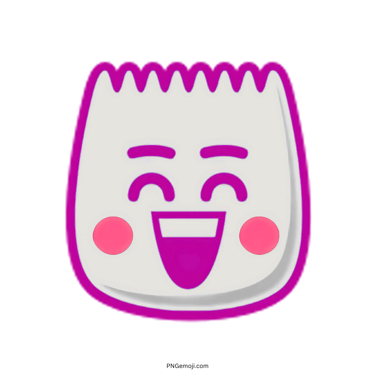  Joyful TikTok Emoji 3D smiley face with pink cheeks and purple outline
