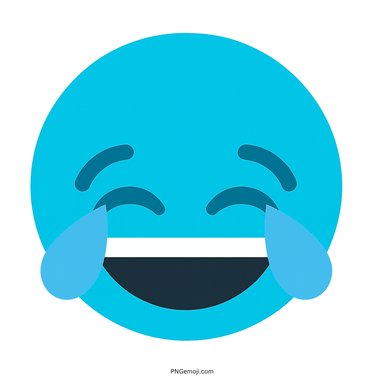 3D blue laugh with tears TikTok emoji with transparent background PNG