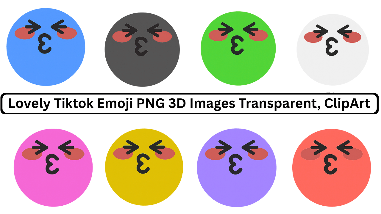 Lovely TikTok blushing kiss face emoji PNG in 3D multicolor with transparent background