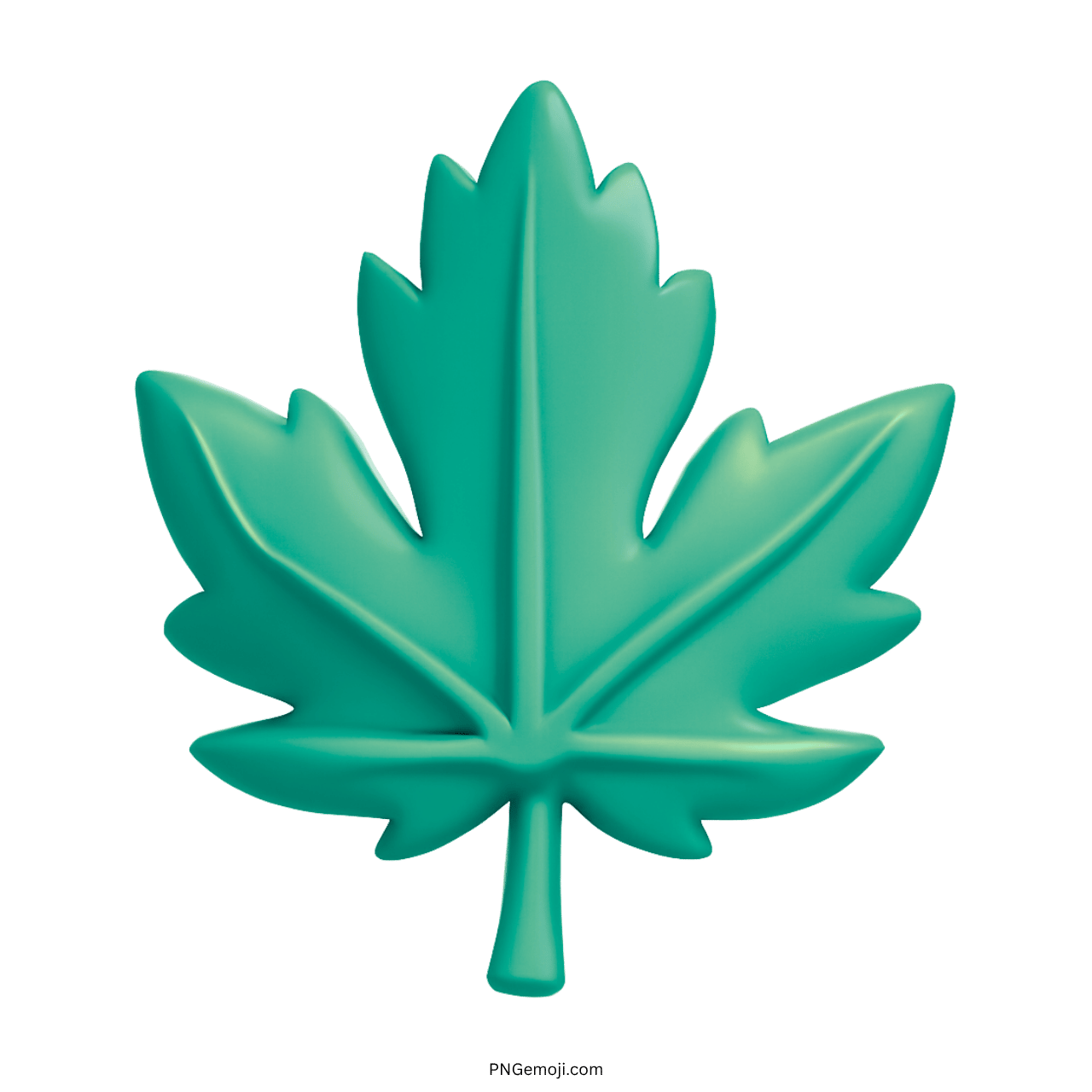 3D maple leaf emoji PNG with transparent background for creative design use
