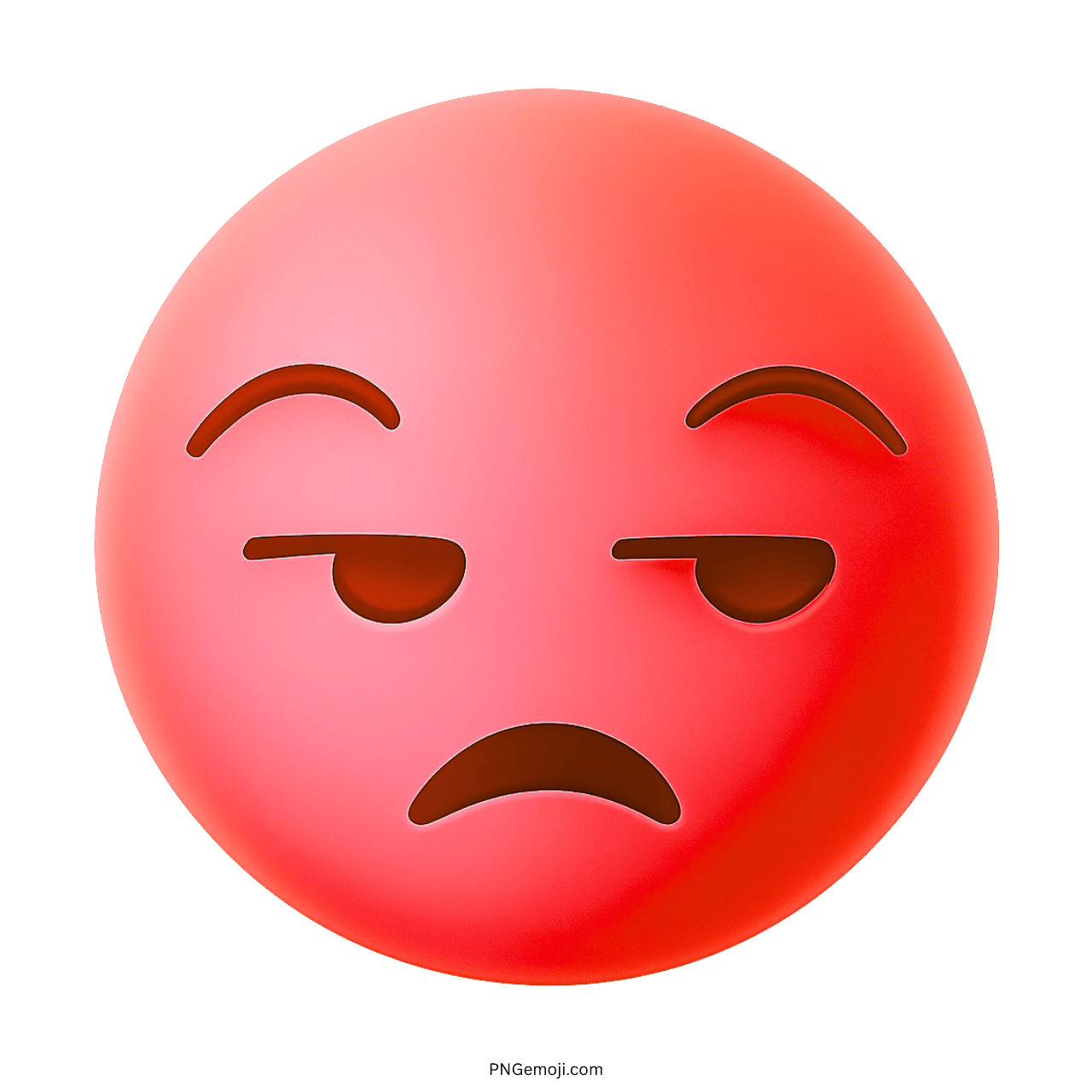 Red "Meh" emoji with a sarcastic and unimpressed expression.
