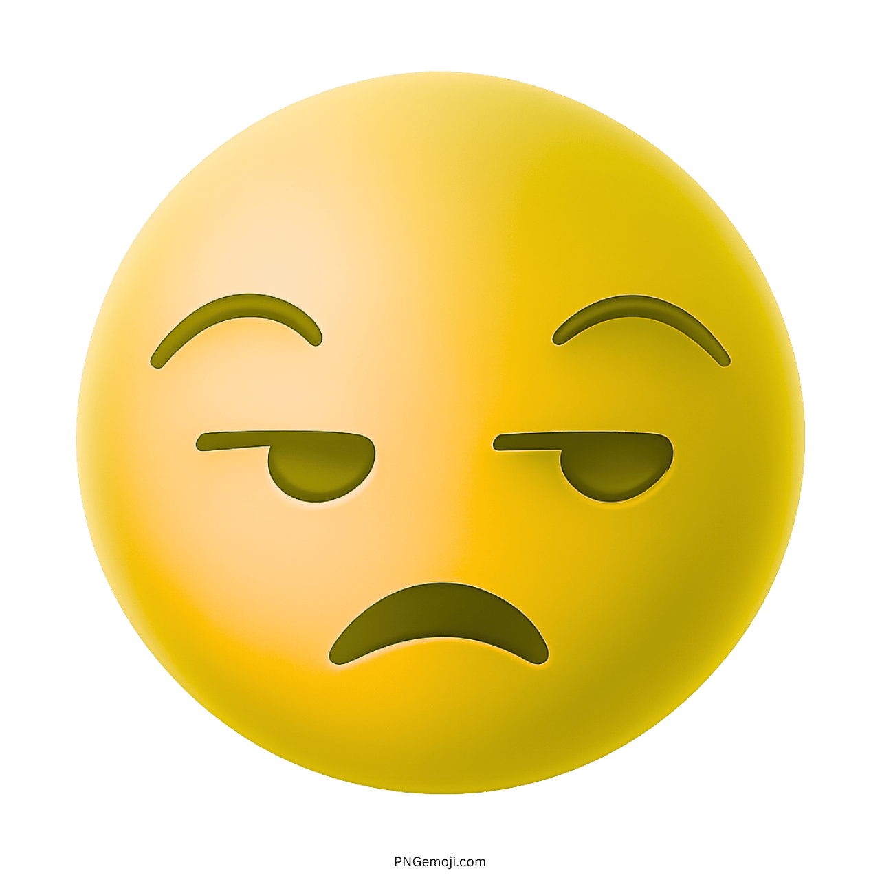 Yellow "Meh" emoji with a sarcastic and unimpressed expression