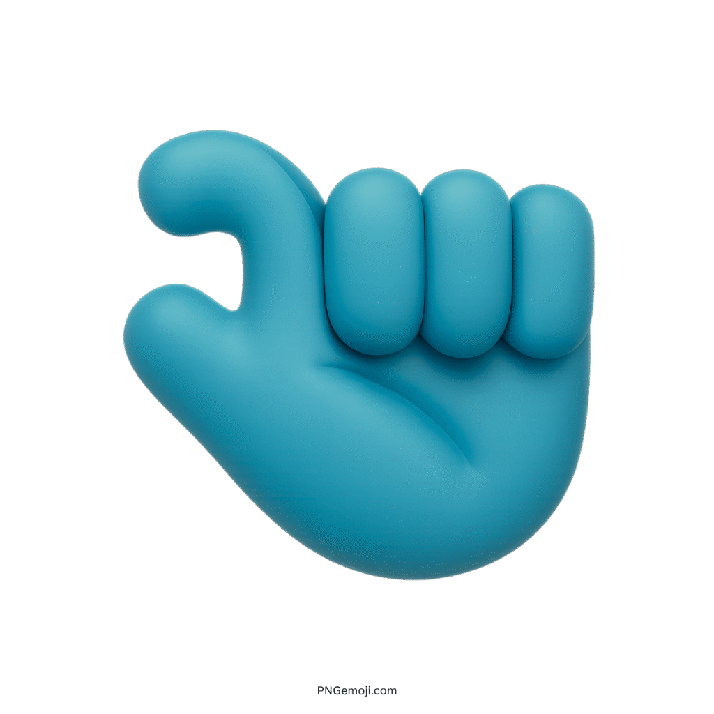 Pinching Hand Emoji Blue Gesture Icon 3D PNG