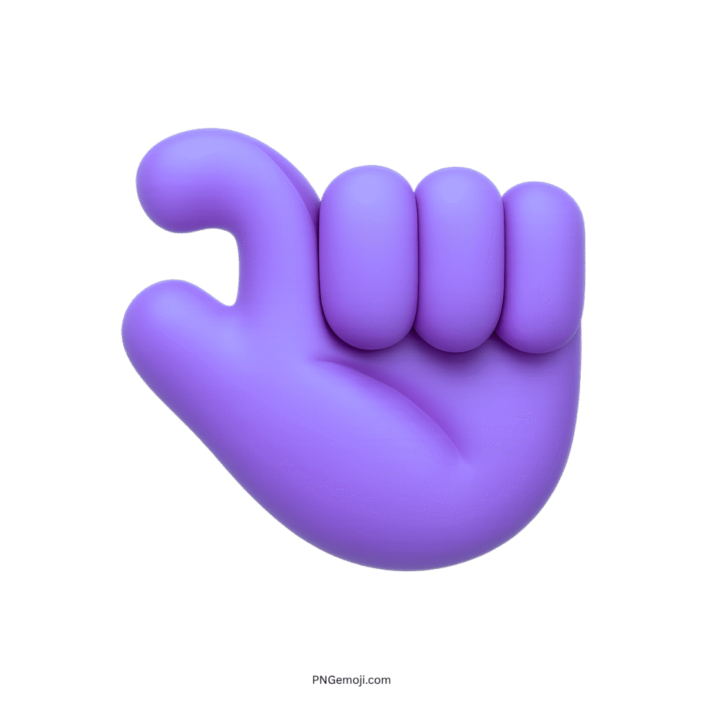Pinching Hand Emoji Purple Gesture Icon 3D PNG

