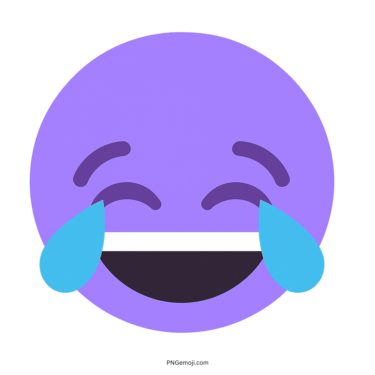 3D purple laugh with tears emoji PNG with transparent background clipart