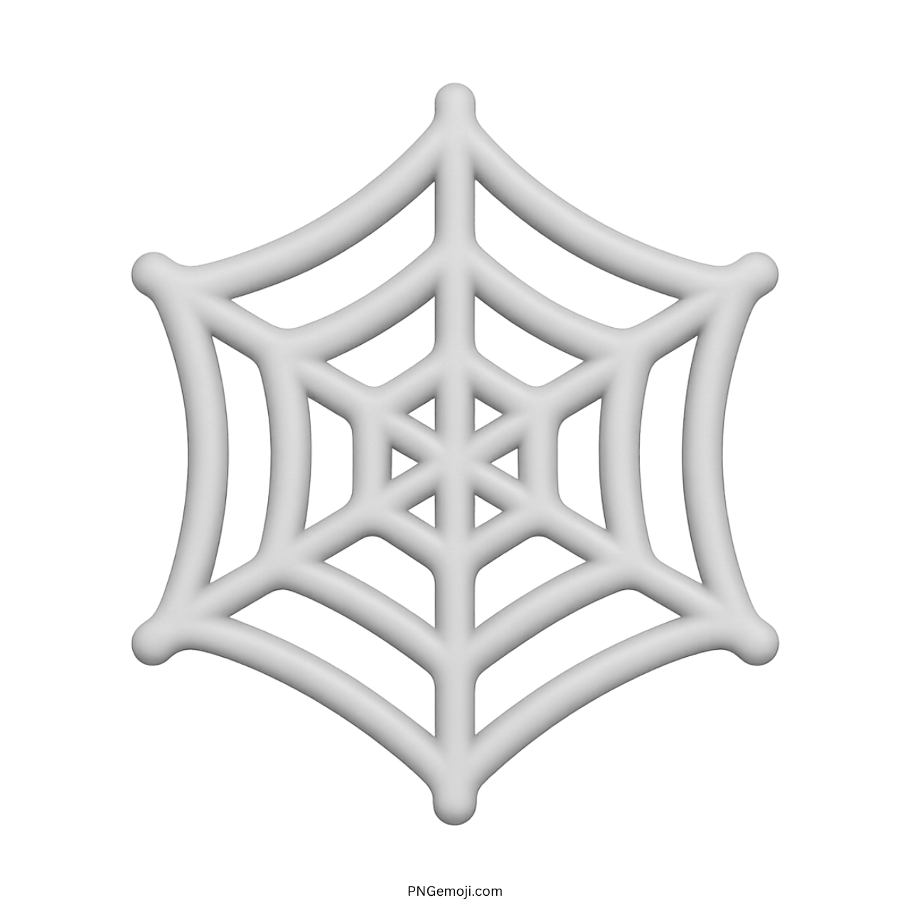Realistic white spider web emoji icon on transparent background for Halloween designs