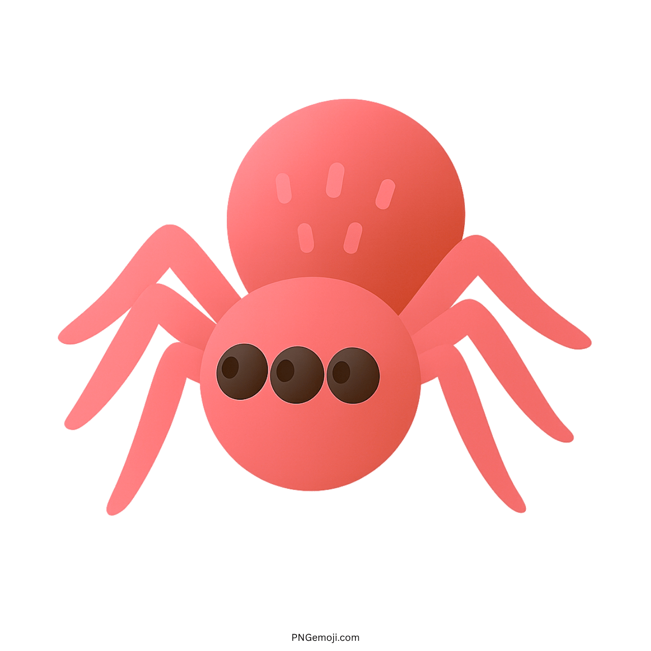 Red spider emoji with three black eyes and cartoon-style design