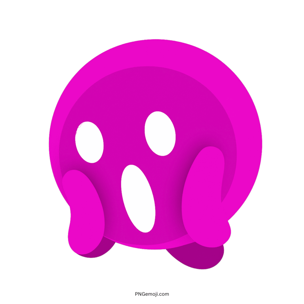  Pink "Scream" TikTok emoji with wide eyes and open mouth, expressing shock.
