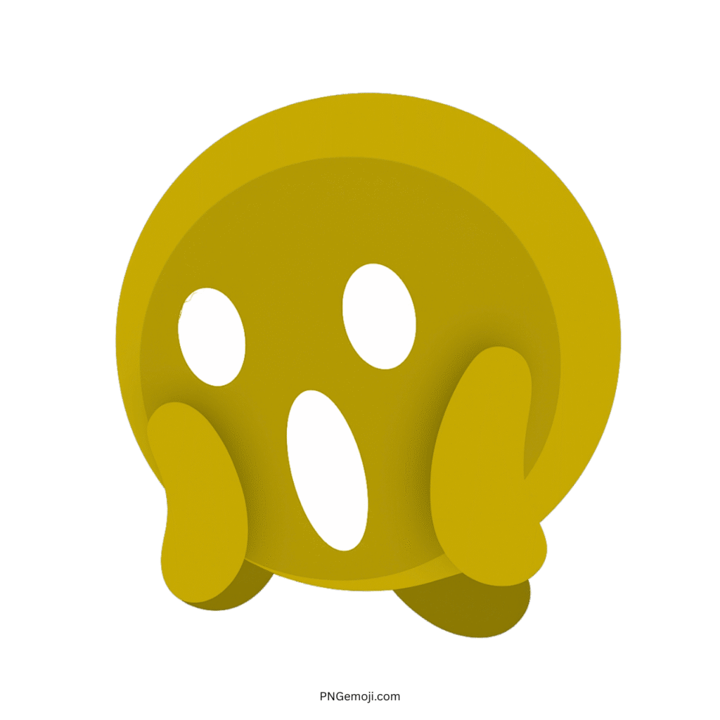 Yellow "Scream" TikTok emoji with wide eyes and open mouth, expressing surprise.