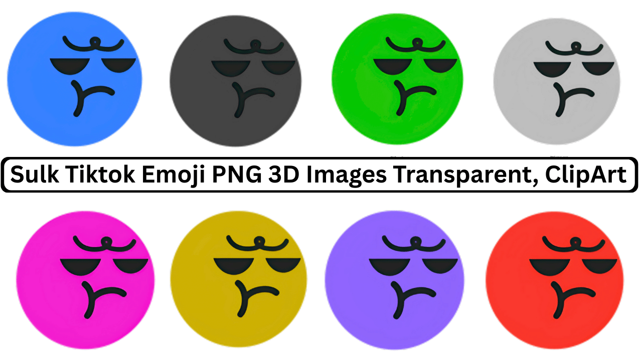 Sulk Tiktok emoji 3D multicolor PNG faces with transparent background clipart for creative designs