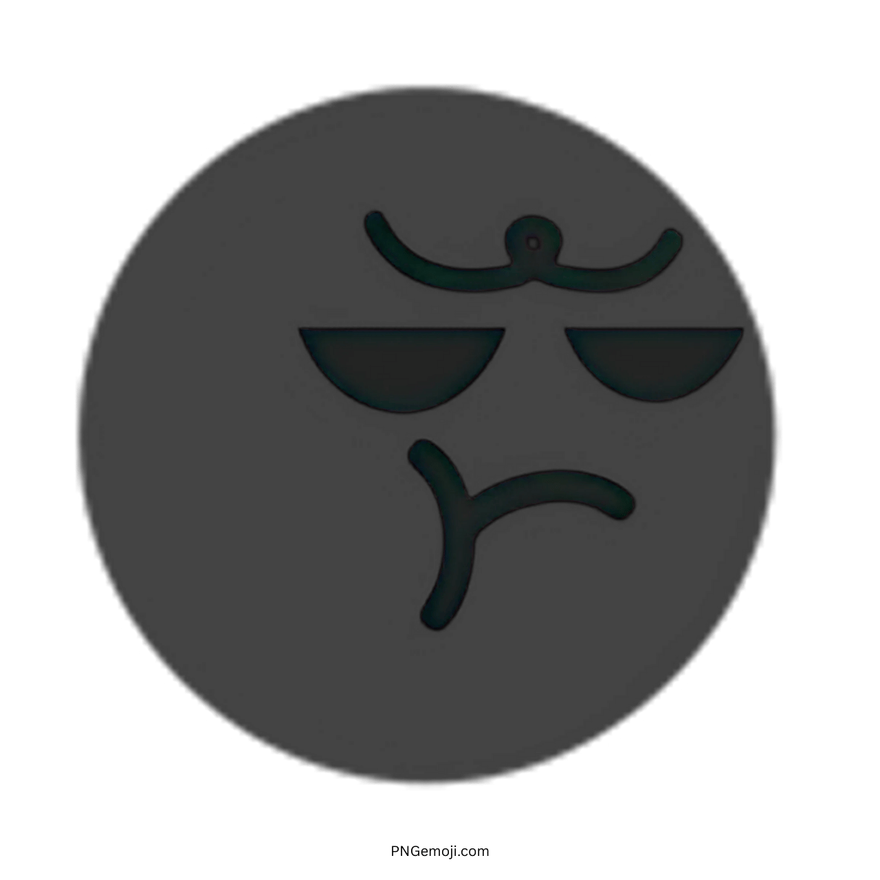 Sulk TikTok emoji black face 3D style with transparent background and sunglasses