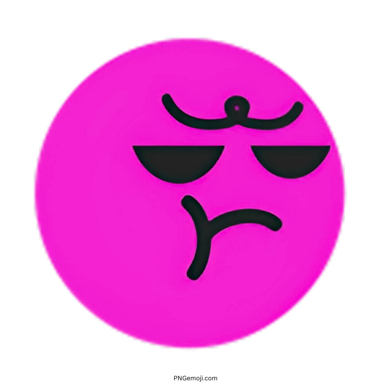 Sulk TikTok emoji pink face 3D style with transparent background and sunglasses