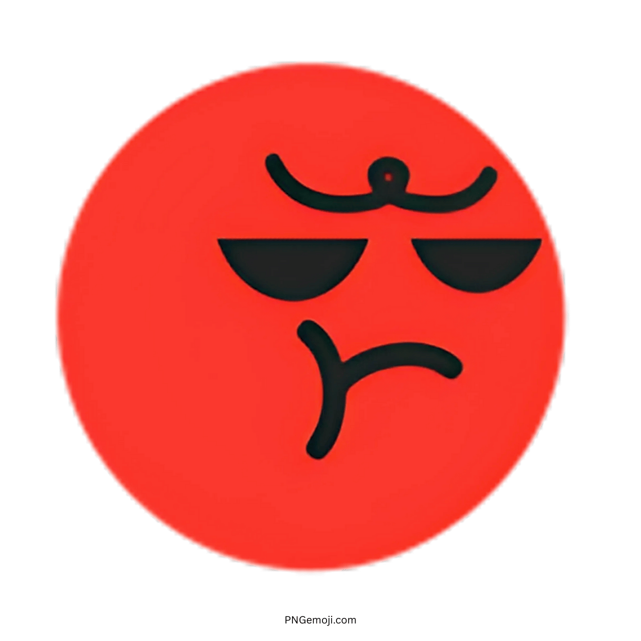 Sulk TikTok emoji red face 3D style with transparent background and sunglasses