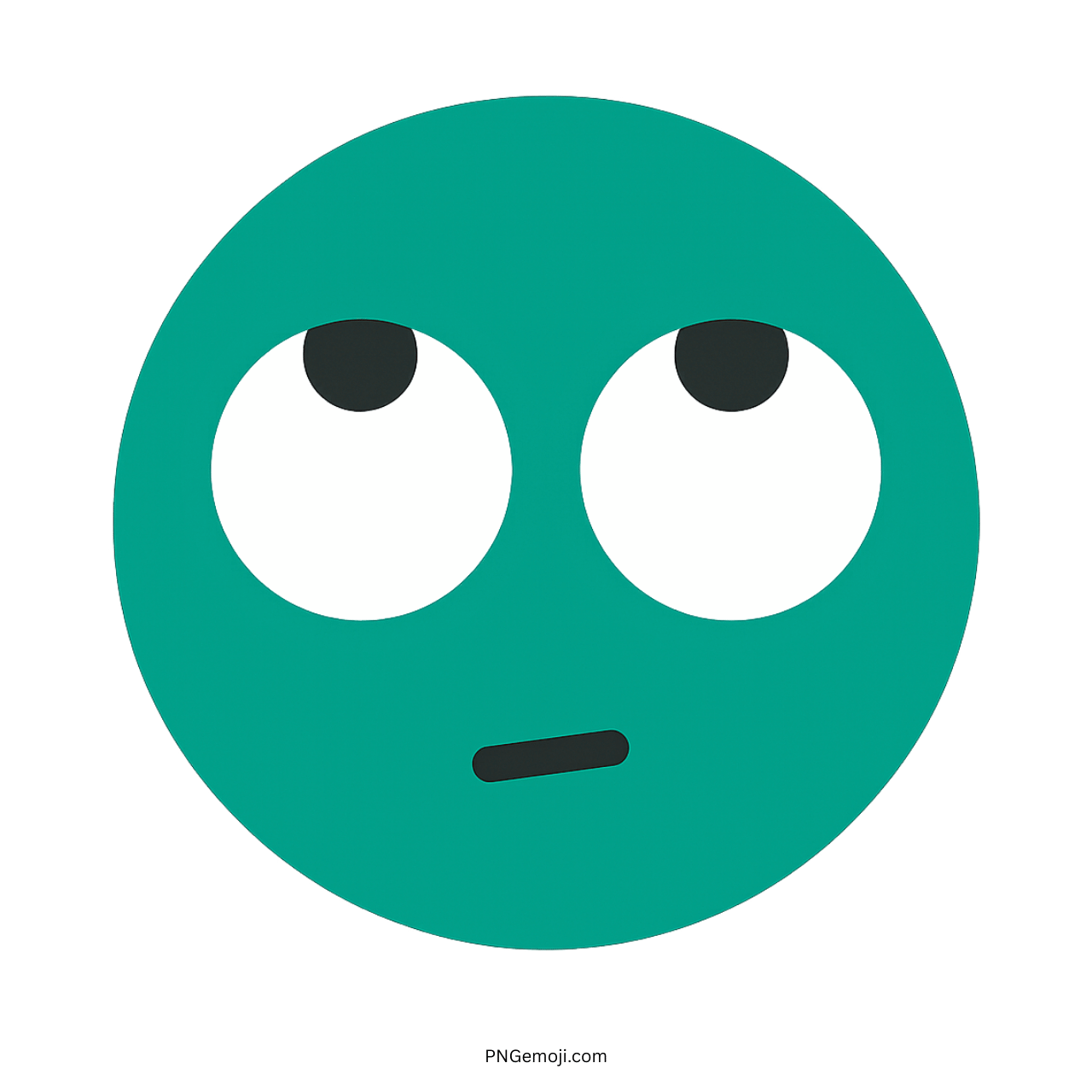 Teal emoji face with rolling eyes showing sarcasm, disbelief, or playful annoyance