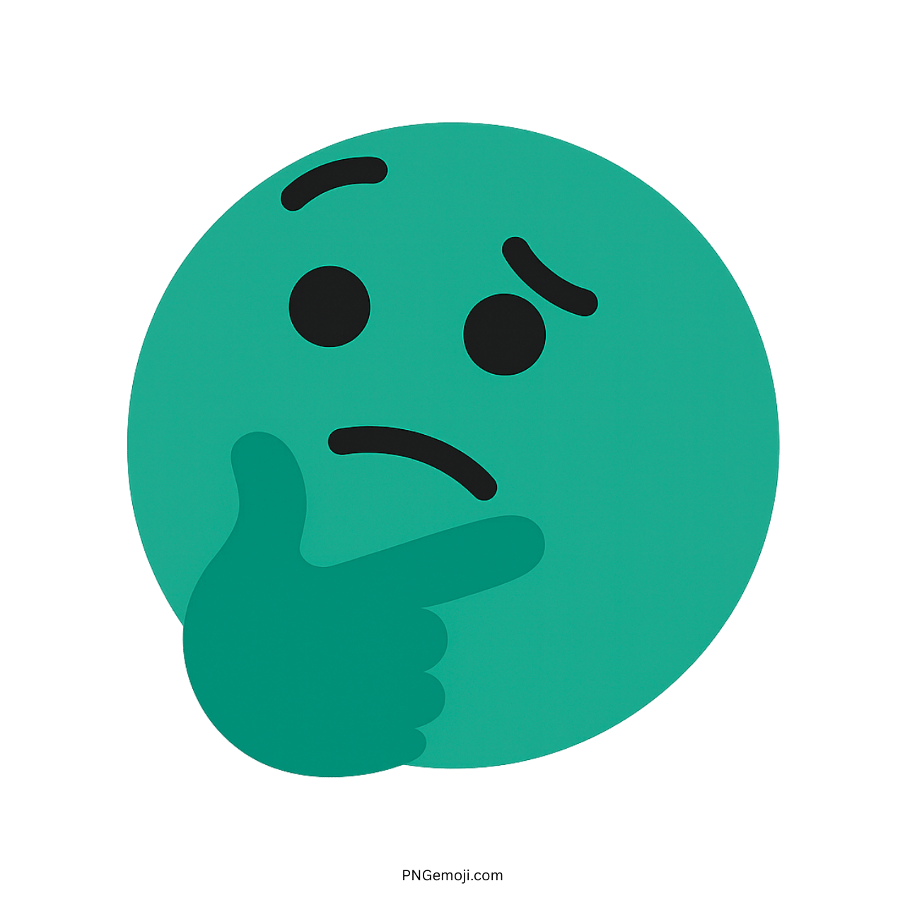 Thinking TikTok green emoji face PNG with transparent background free to download
